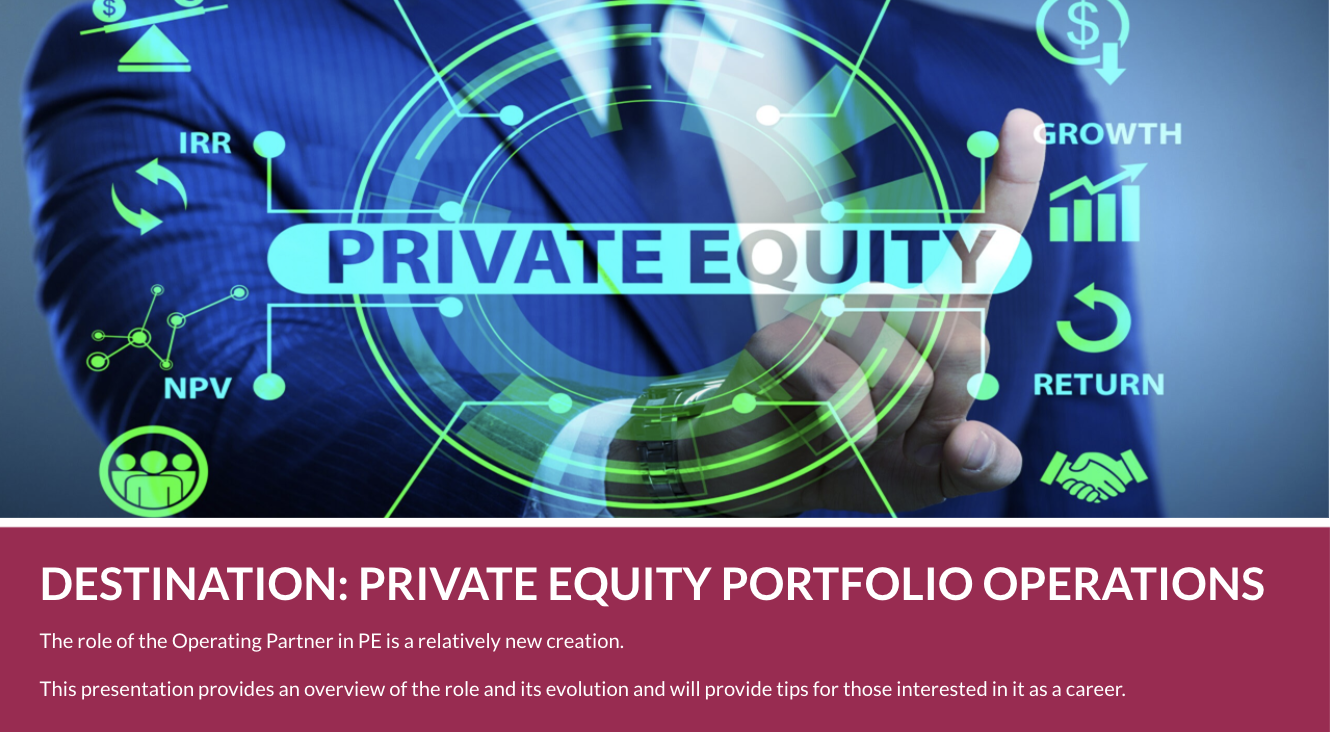 Destination: Private Equity Portfolio Operations